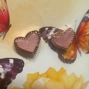 💓✨Kendra Scott Ari Studs in Pink Drusy/ Rose Gold Earrings